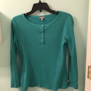 Turquoise green Talbots thermal T Sz Small Petite
